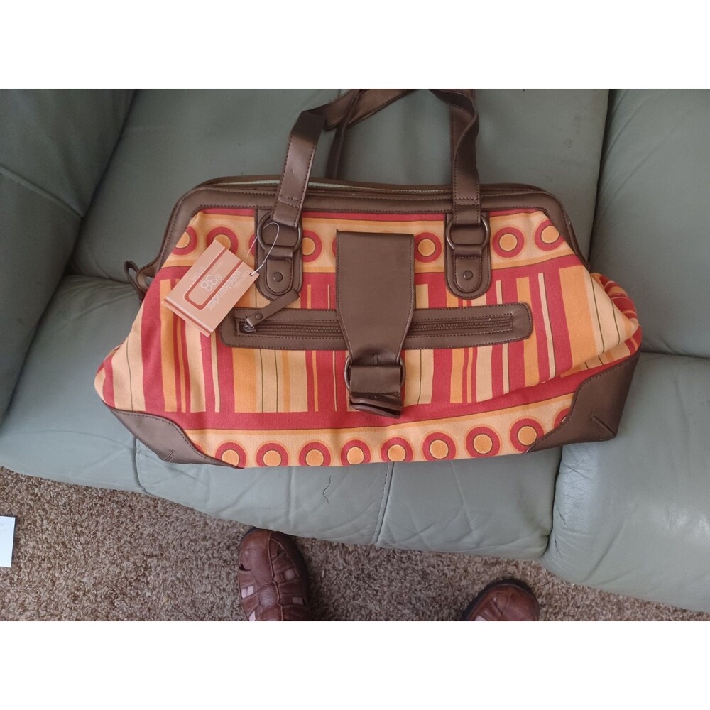 DESERT SUNSET TOTE BOLD STRIPED PATTERN WITH SHOULDER STRAPS